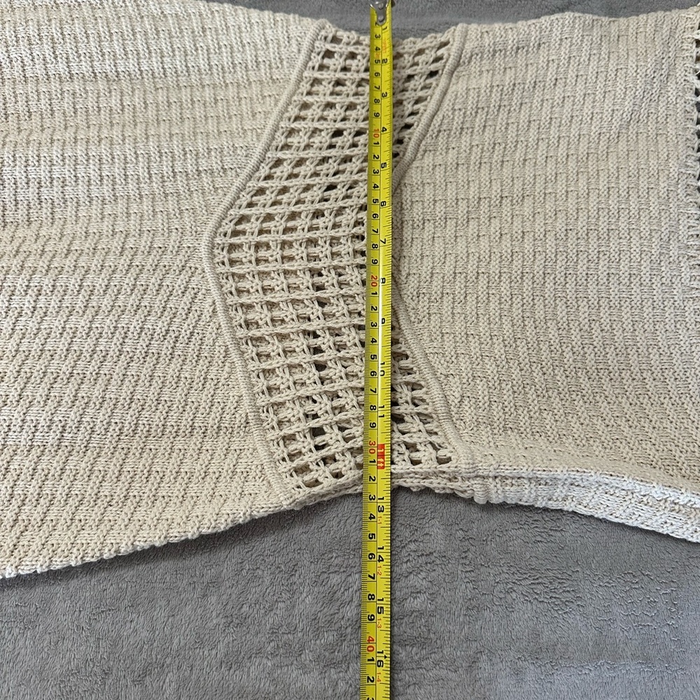 Zara Chic Beige Crochet Dress with Fringe. New - Picture 12 of 14